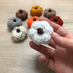 Mini Crochet Pumpkin Decorations with Stalk