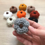 Mini Crochet Pumpkin Decorations with Stalk