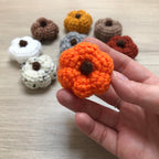 Mini Crochet Pumpkin Decorations with Stalk