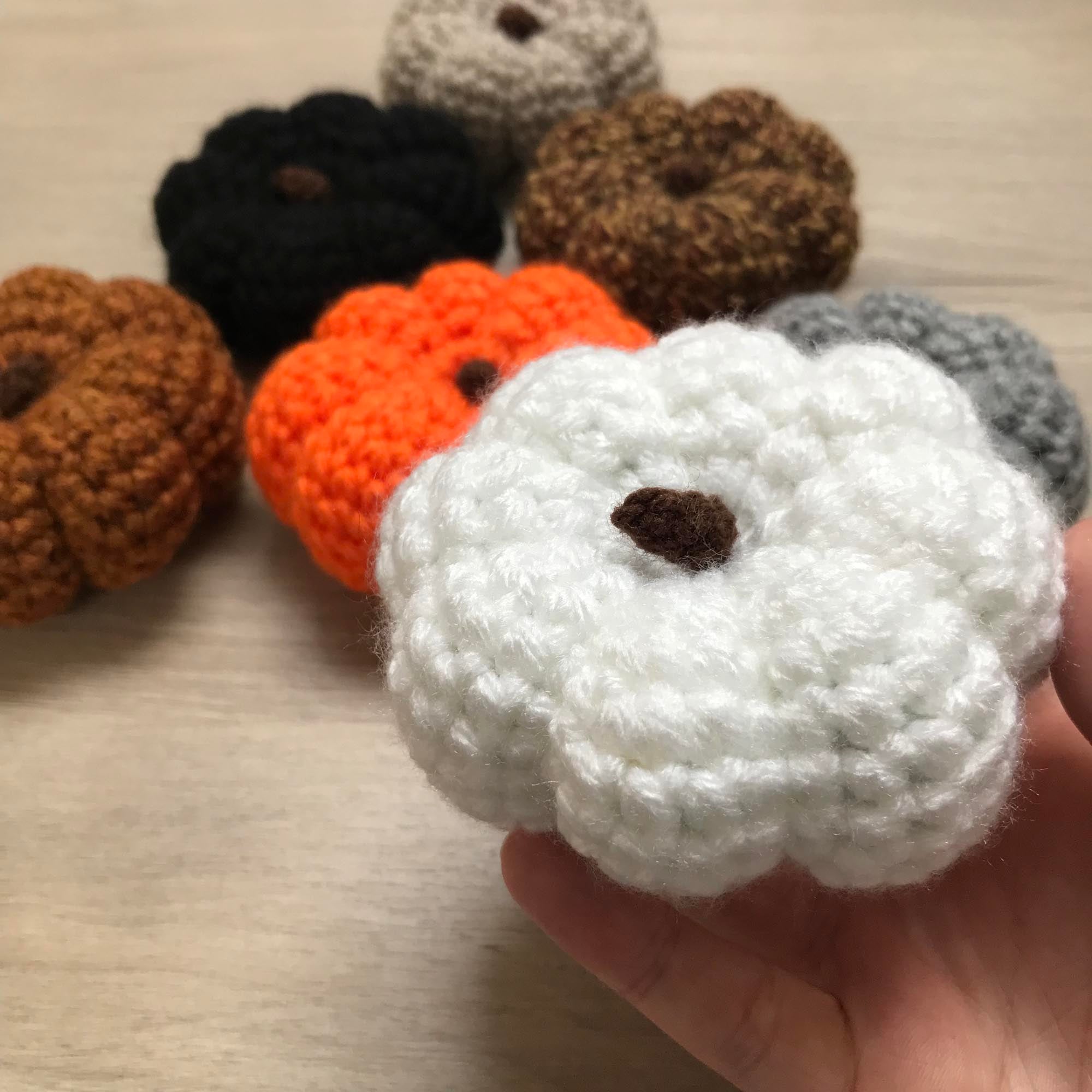 Crochet Large Pumpkin Decoration with Stalk