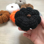 Crochet Large Pumpkin Decoration with Stalk