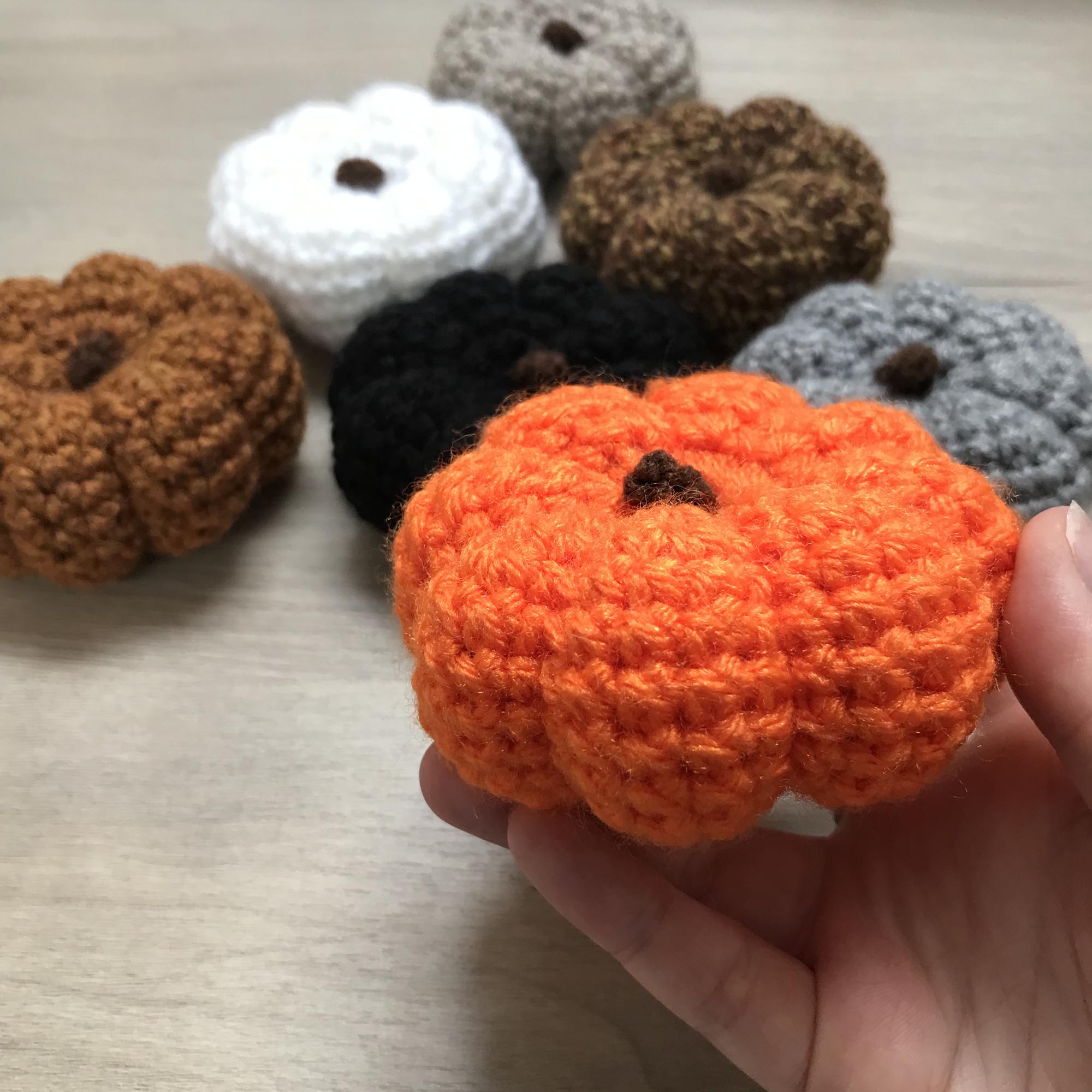 Crochet Large Pumpkin Decoration with Stalk