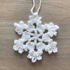 Crochet Sparkly Christmas Snowflake Decoration