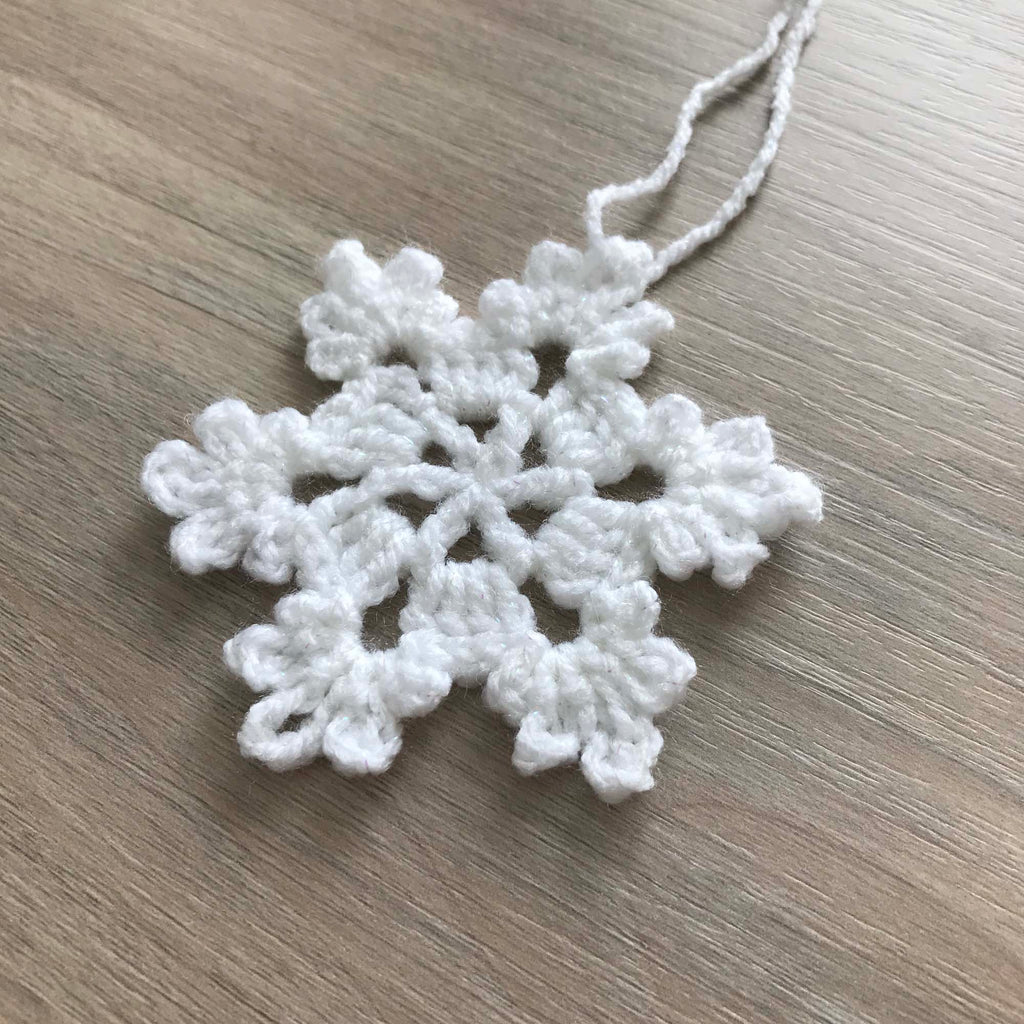 Crochet Sparkly Christmas Snowflake Decoration