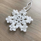 Crochet Sparkly Christmas Snowflake Decoration