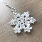 Crochet Sparkly Christmas Snowflake Decoration