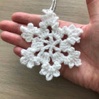 Crochet Sparkly Christmas Snowflake Decoration