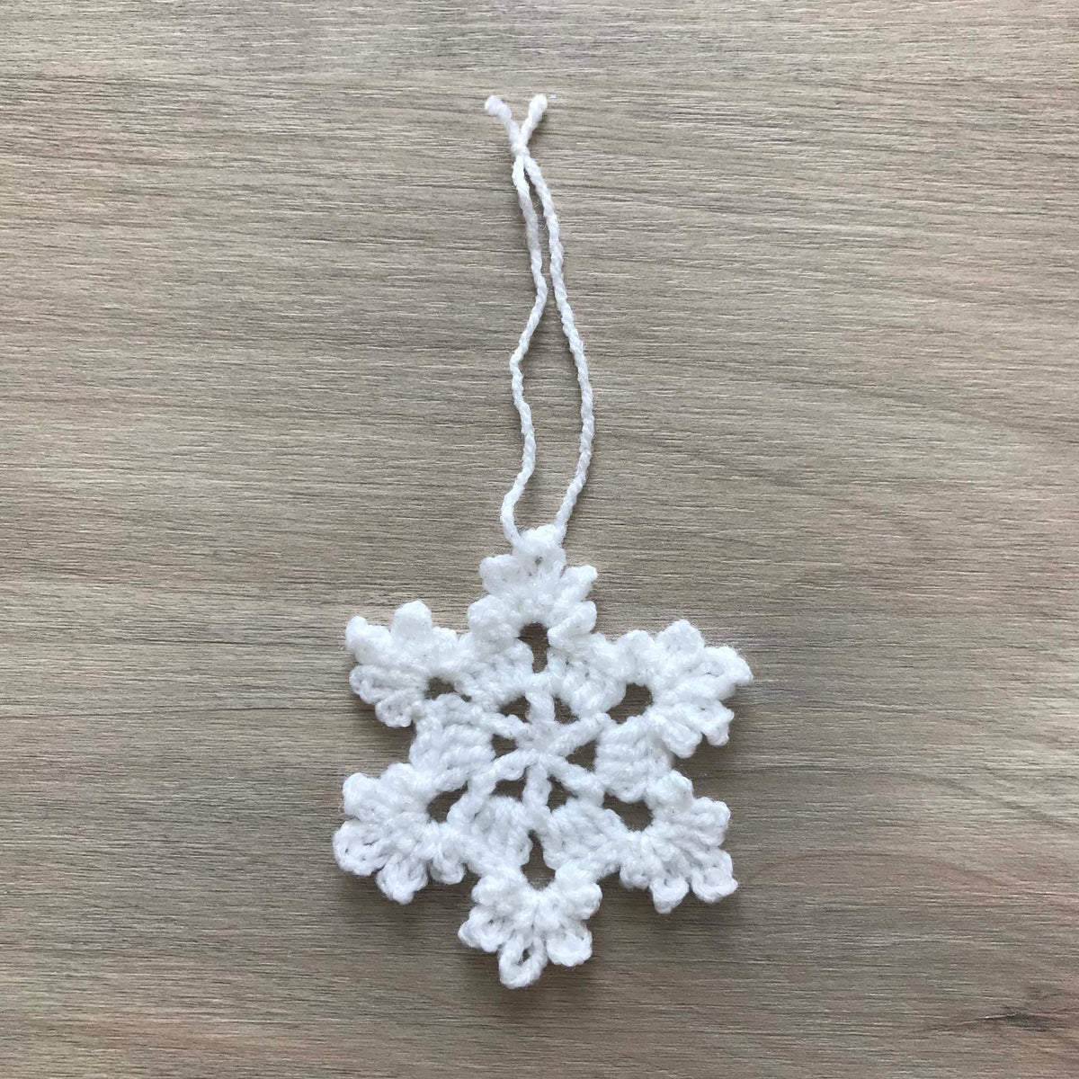 Crochet Sparkly Christmas Snowflake Decoration