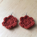 Rust Crochet Flower Surgical Steel Hook Earrings