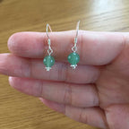Sterling Silver Green Aventurine Handmade Bead Earrings