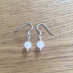 Sterling Silver Rose Quartz Handmade Bead Earrings