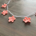 Peach Crochet Flower Bunting