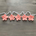 Peach Crochet Flower Bunting