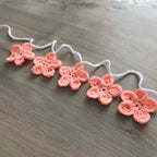 Peach Crochet Flower Bunting