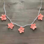 Peach Crochet Flower Bunting