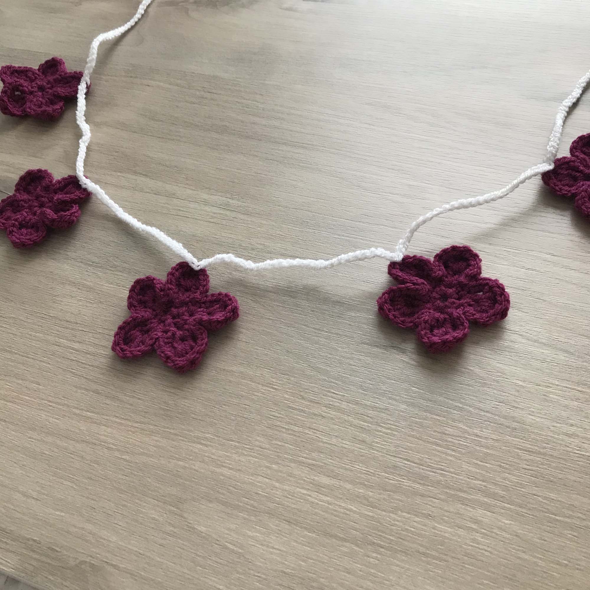 Deep Purple Crochet Flower Bunting