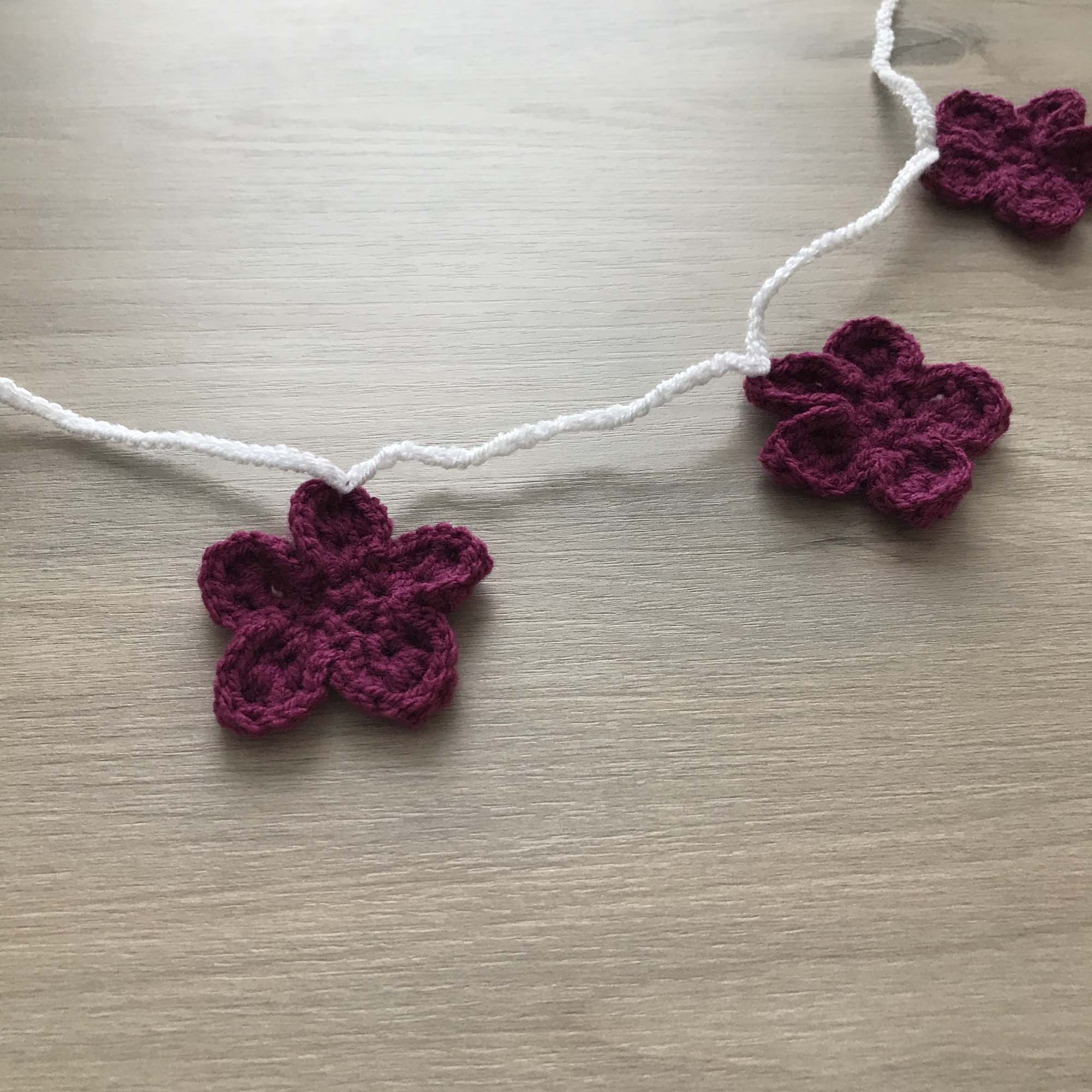 Deep Purple Crochet Flower Bunting