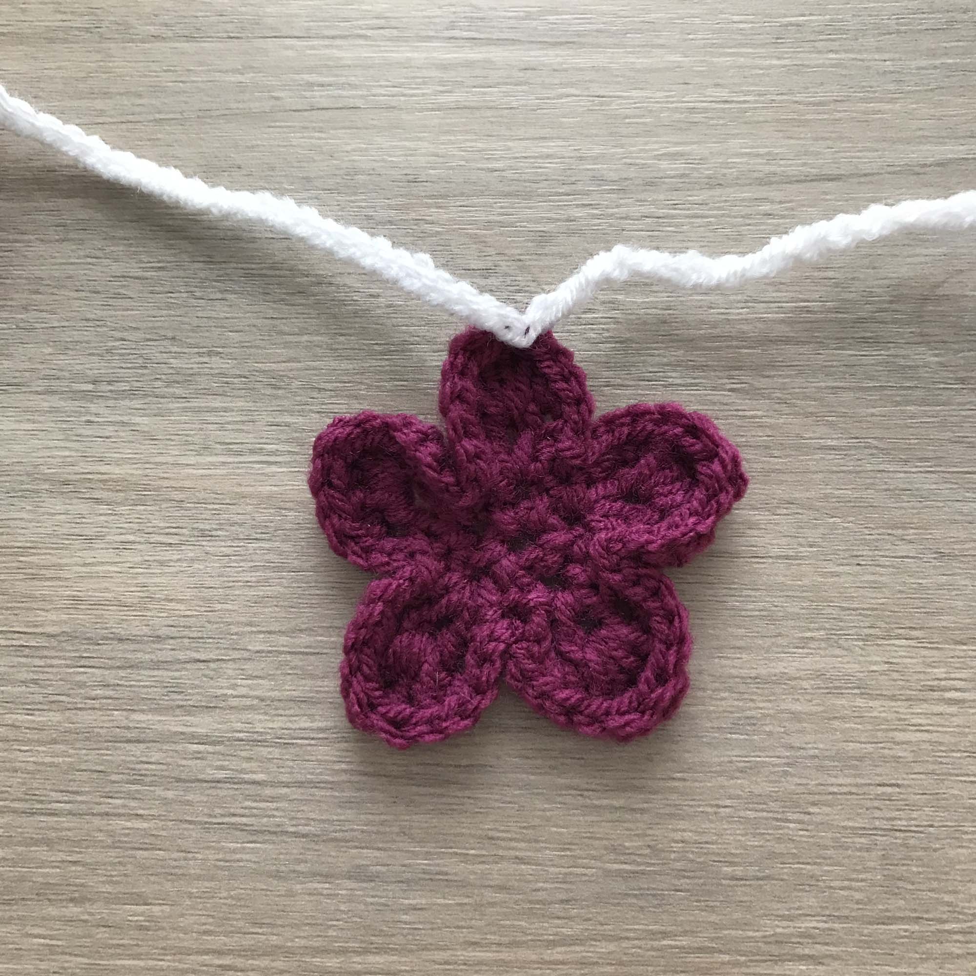 Deep Purple Crochet Flower Bunting