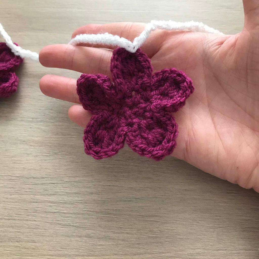 Deep Purple Crochet Flower Bunting