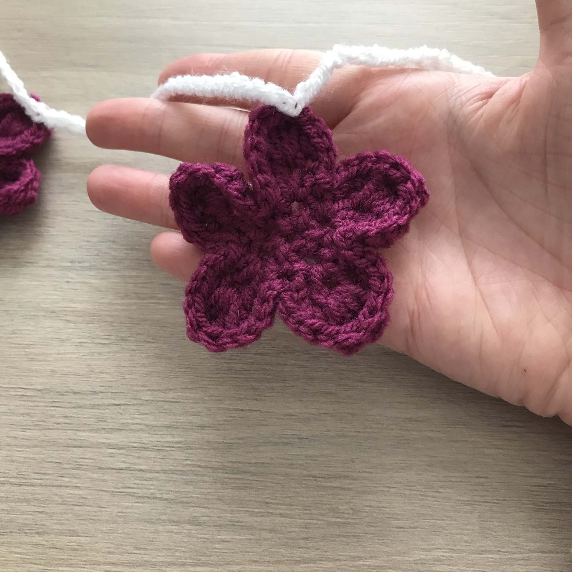 Deep Purple Crochet Flower Bunting