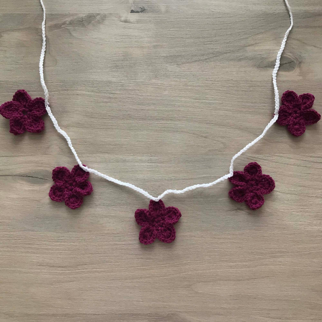 Deep Purple Crochet Flower Bunting