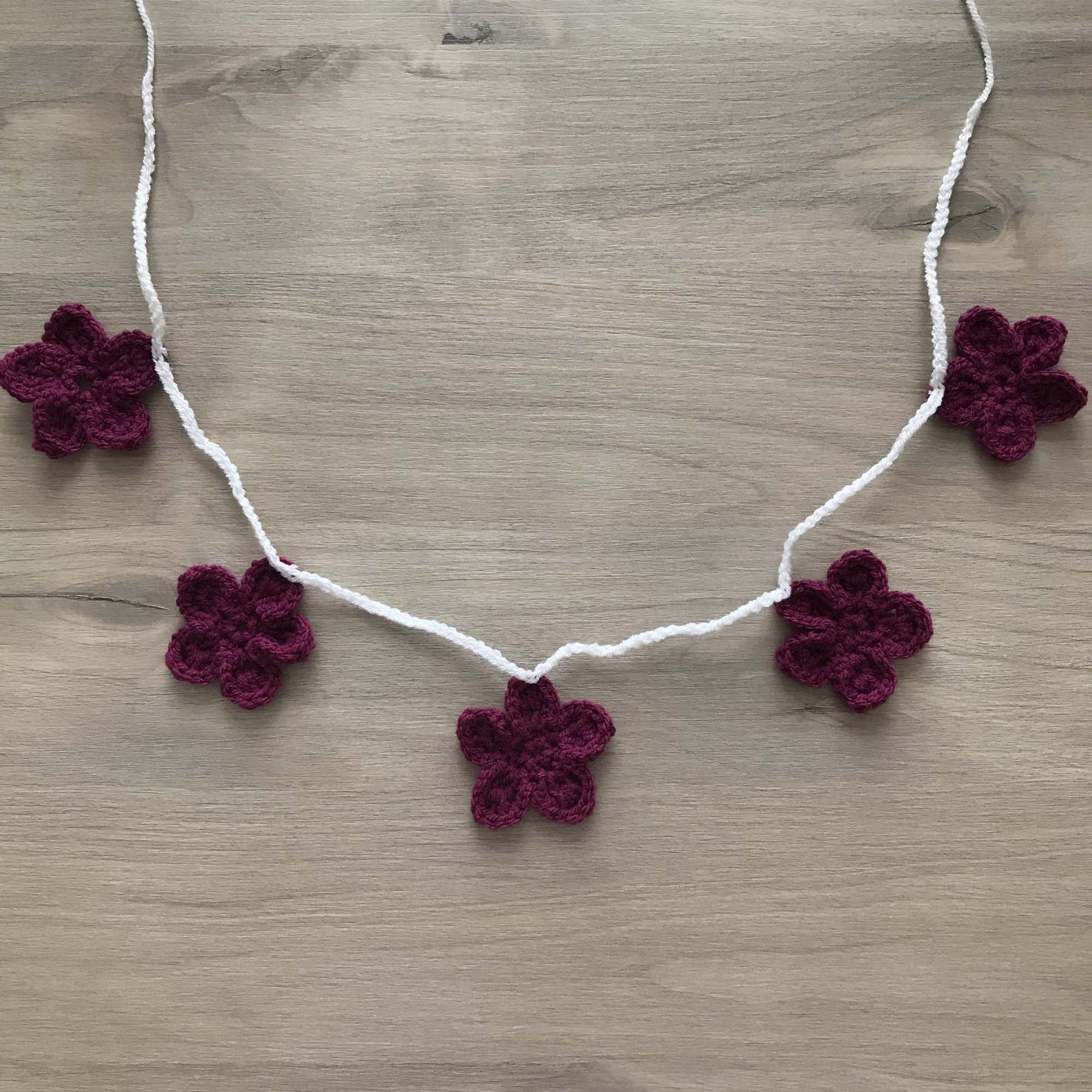 Deep Purple Crochet Flower Bunting