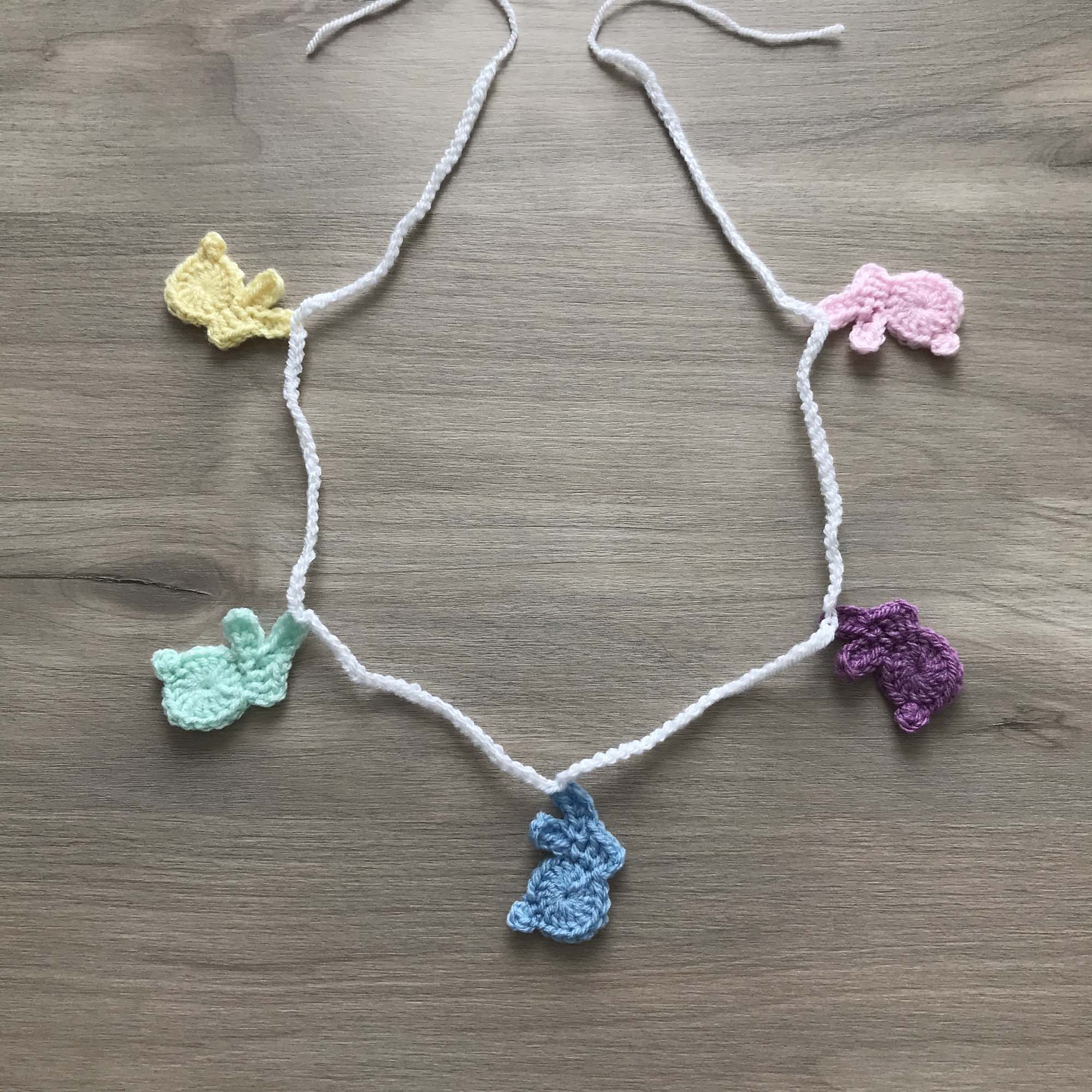 Pastel Shades Crochet Bunny Rabbit Bunting
