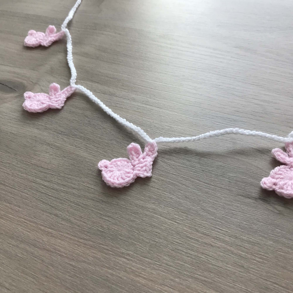 Baby Pink Crochet Bunny Rabbit Bunting