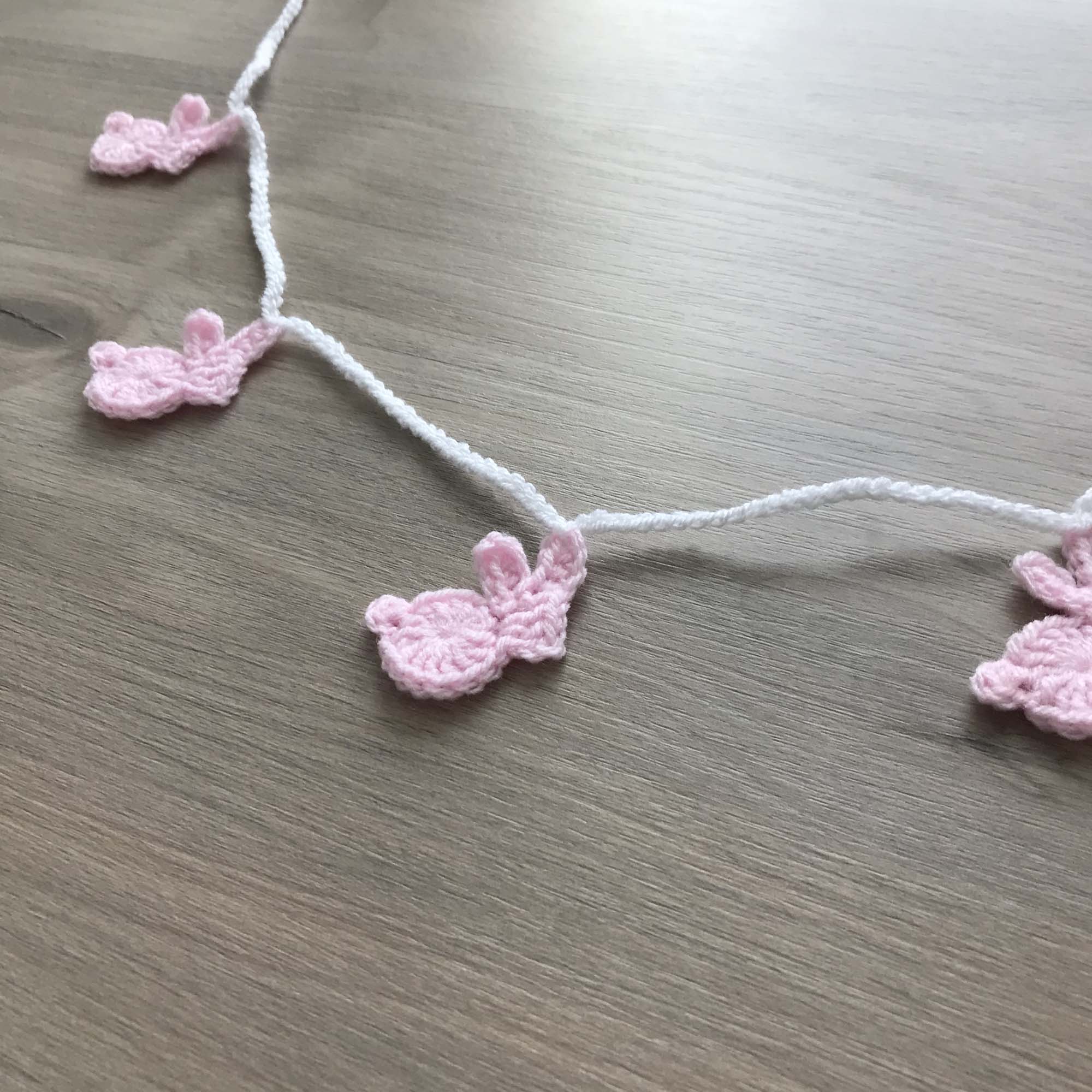 Baby Pink Crochet Bunny Rabbit Bunting