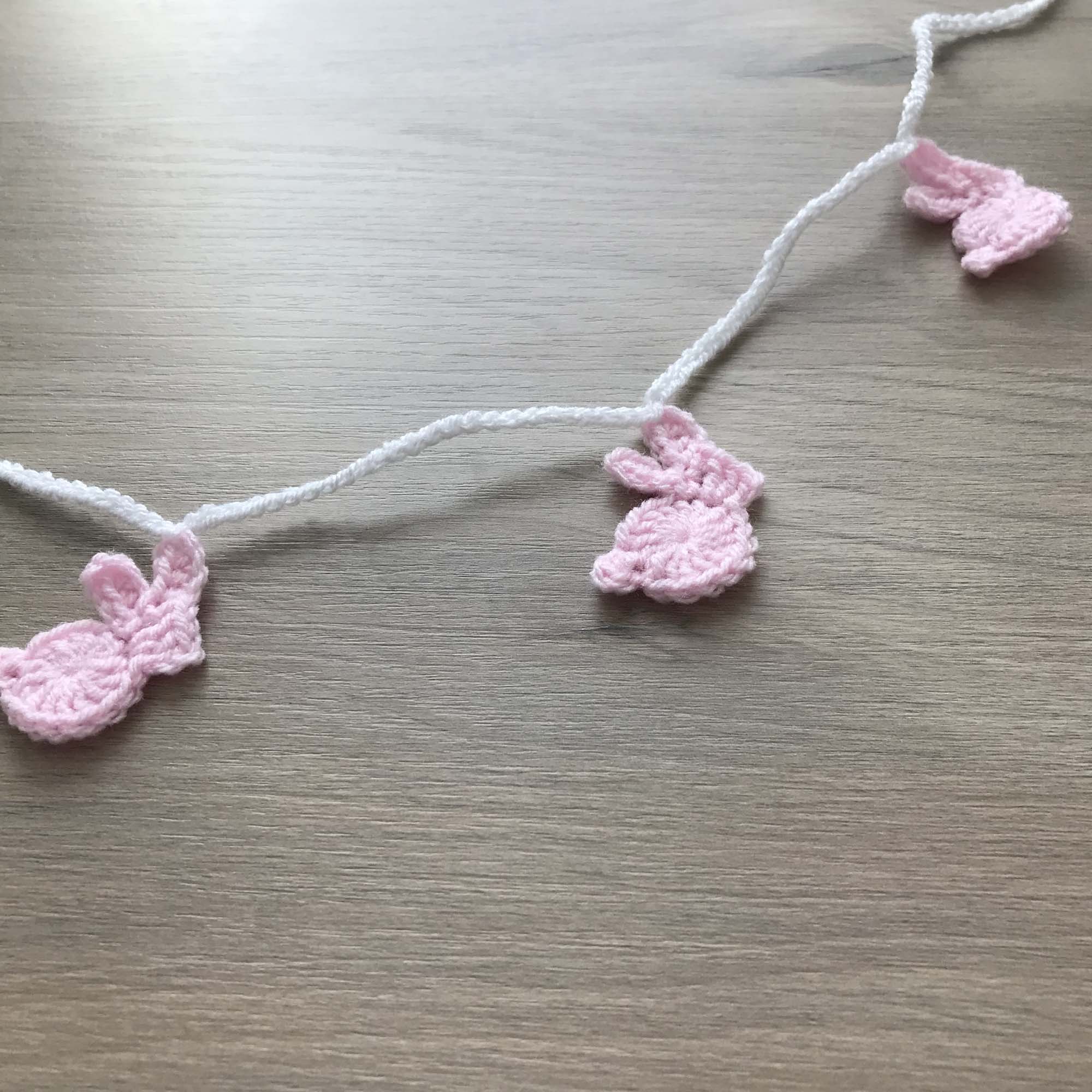 Baby Pink Crochet Bunny Rabbit Bunting