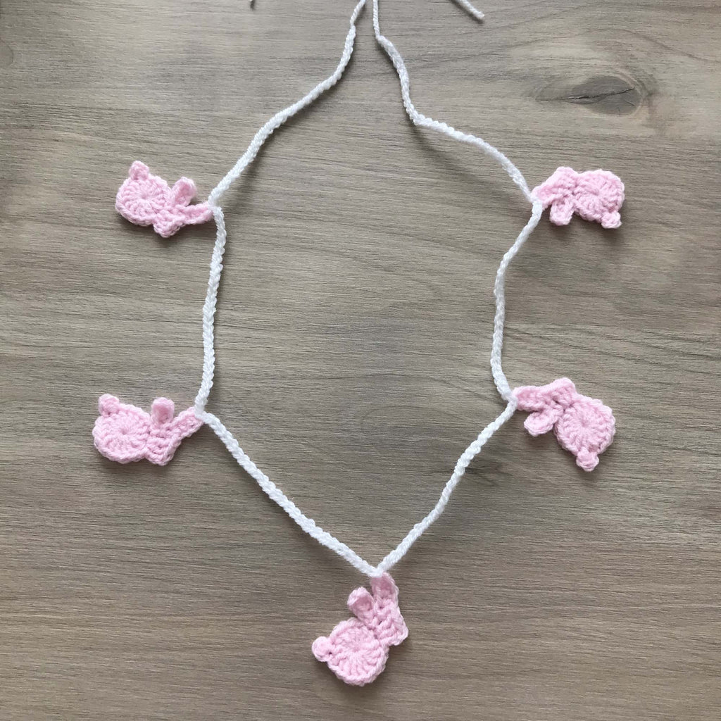 Baby Pink Crochet Bunny Rabbit Bunting