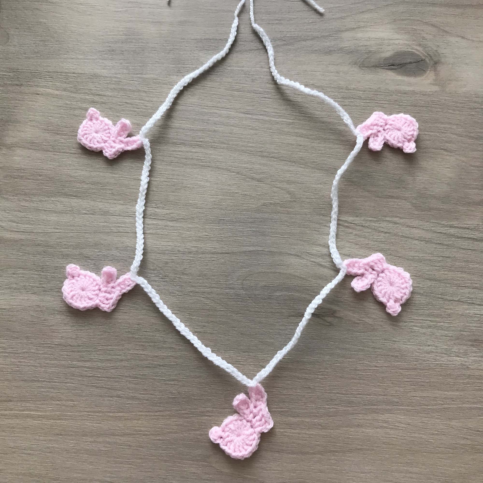 Baby Pink Crochet Bunny Rabbit Bunting