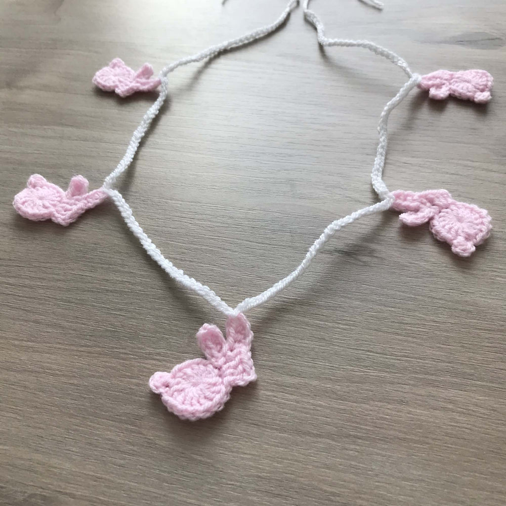 Baby Pink Crochet Bunny Rabbit Bunting