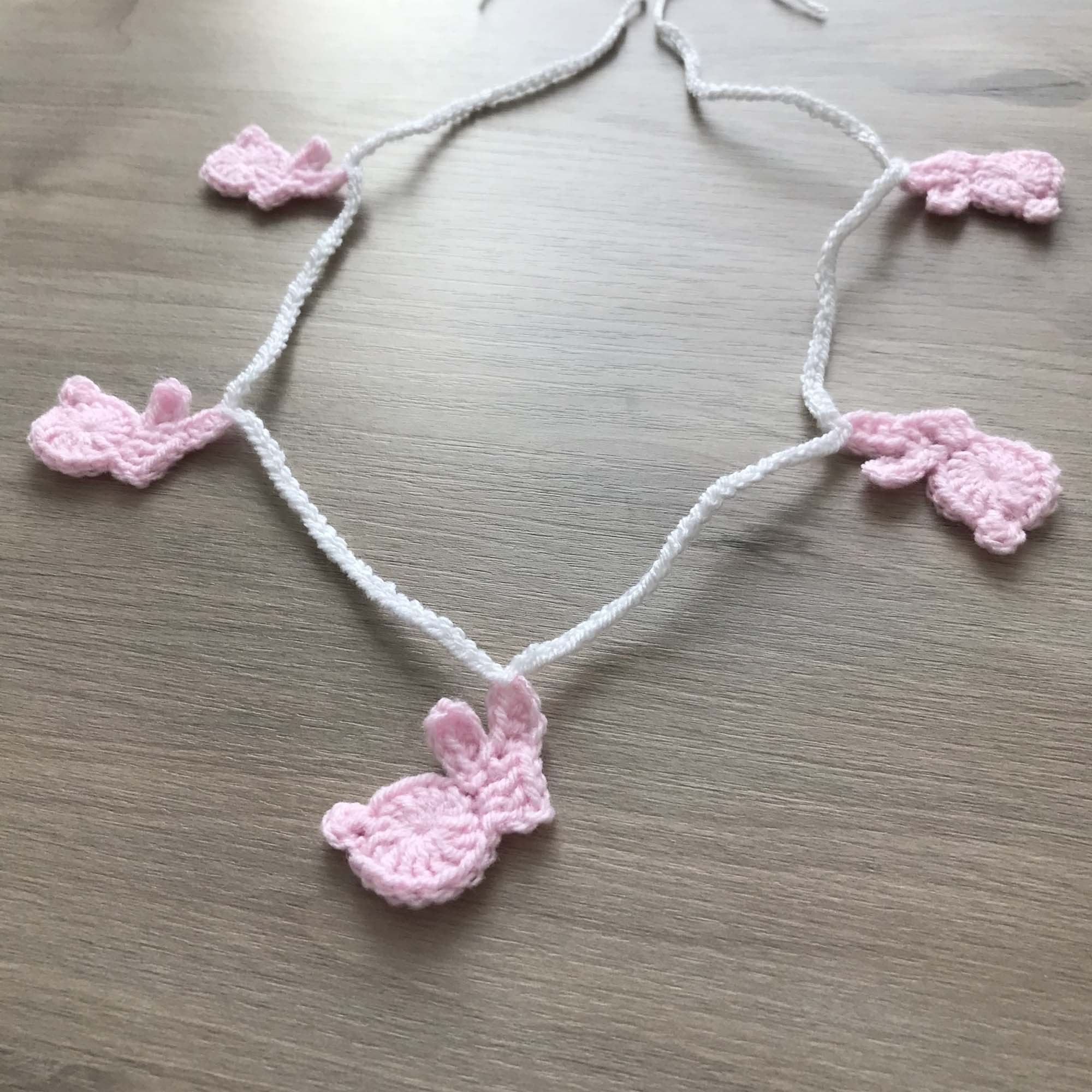 Baby Pink Crochet Bunny Rabbit Bunting