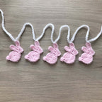Baby Pink Crochet Bunny Rabbit Bunting