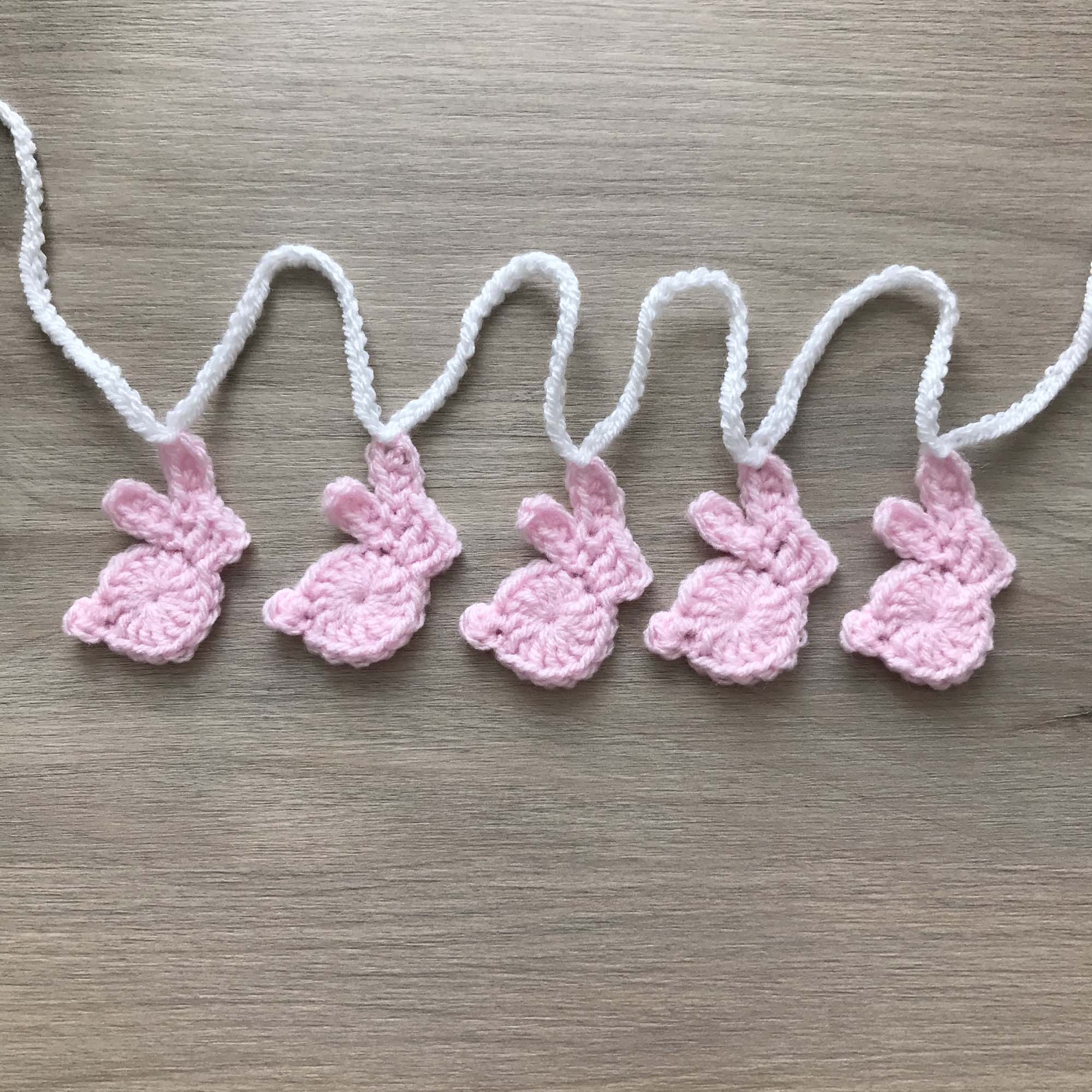 Baby Pink Crochet Bunny Rabbit Bunting