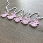 Baby Pink Crochet Bunny Rabbit Bunting