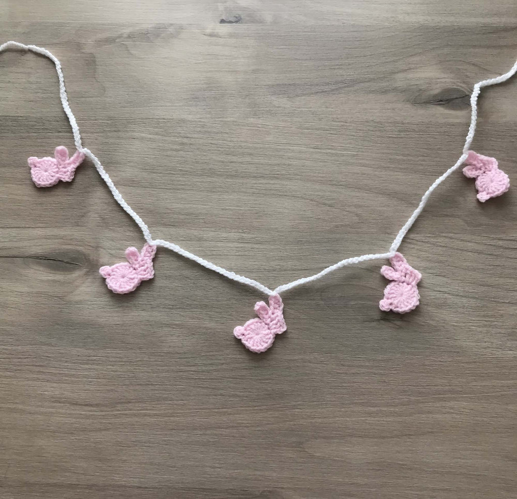 Baby Pink Crochet Bunny Rabbit Bunting