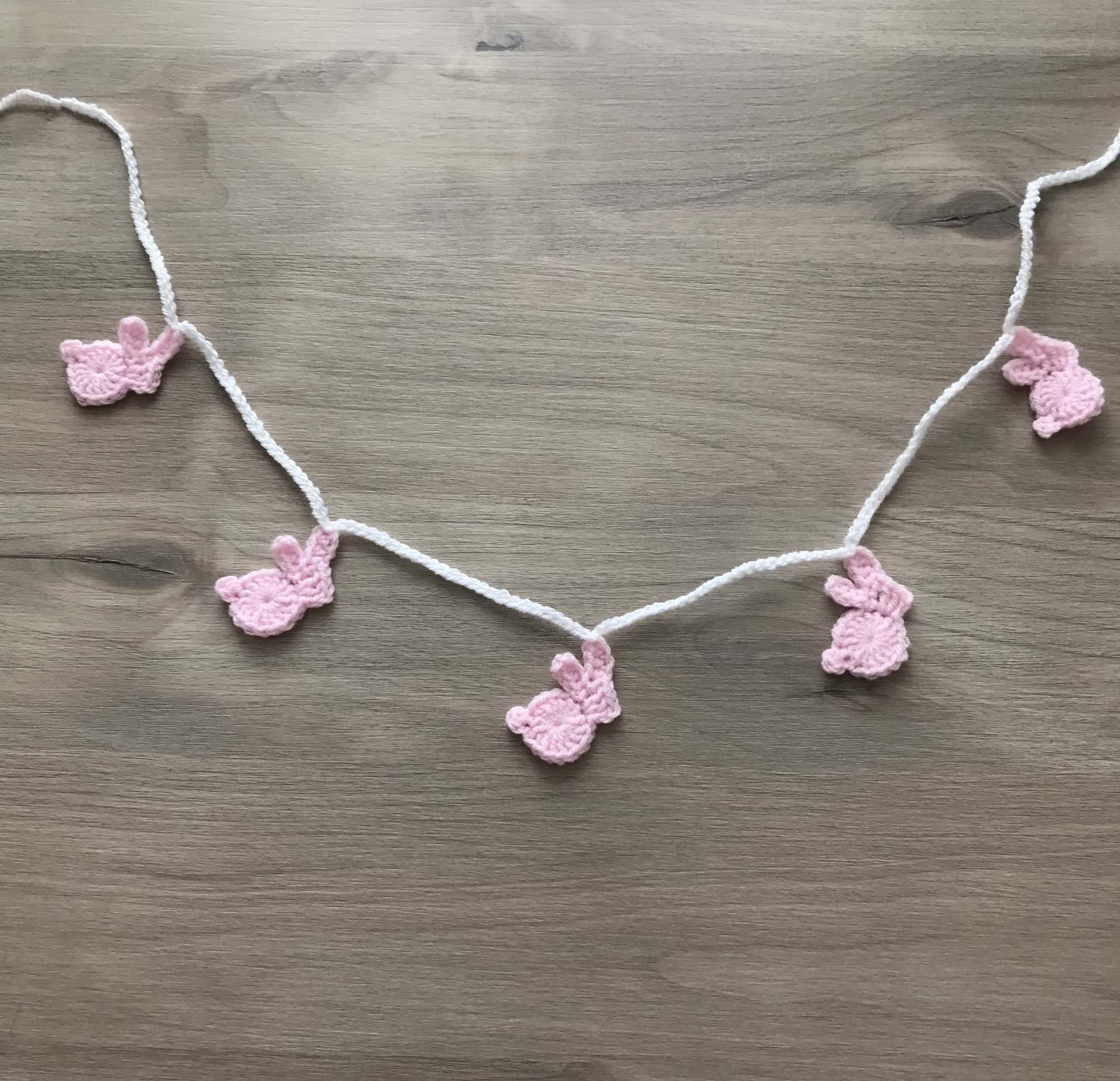 Baby Pink Crochet Bunny Rabbit Bunting