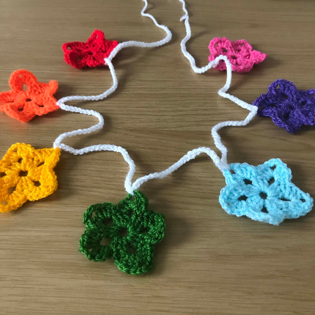Rainbow Crochet Round Star Bunting