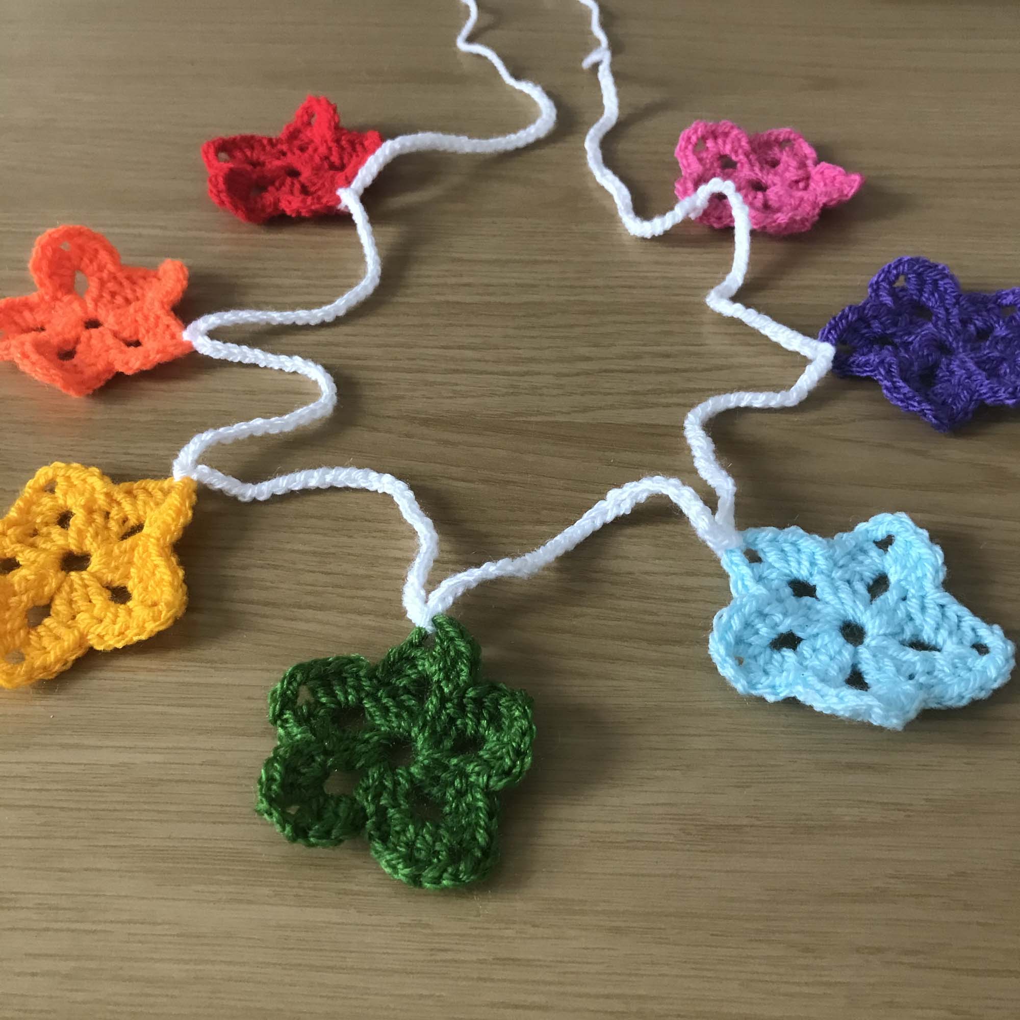 Rainbow Crochet Round Star Bunting