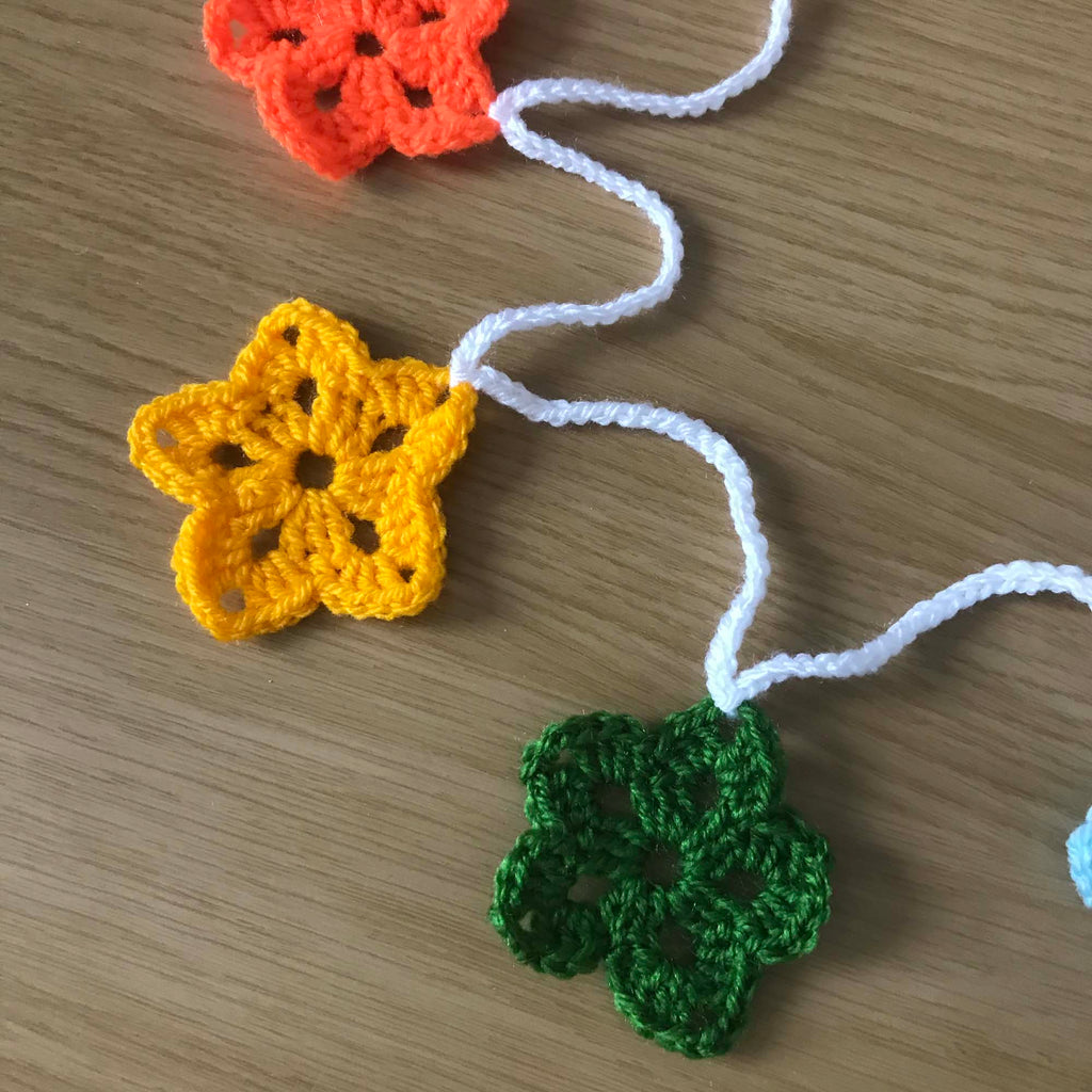 Rainbow Crochet Round Star Bunting