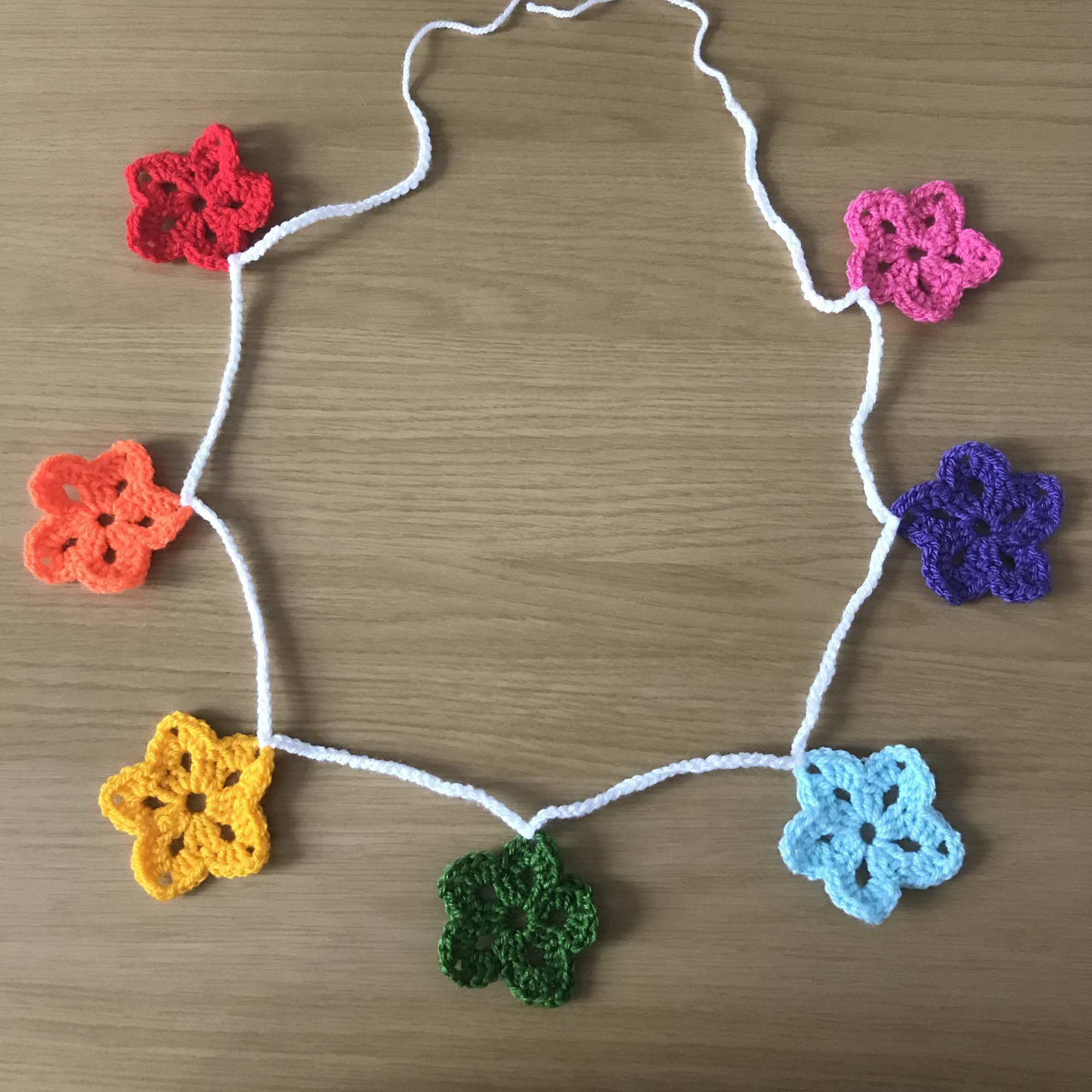 Rainbow Crochet Round Star Bunting