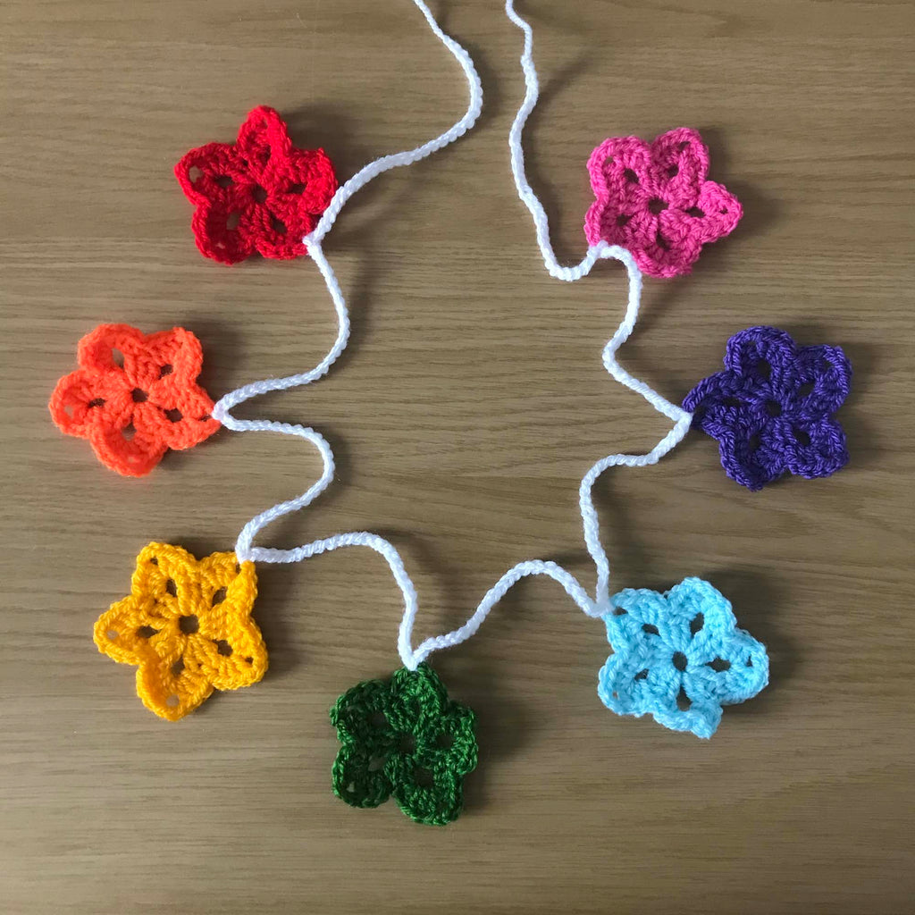 Rainbow Crochet Round Star Bunting
