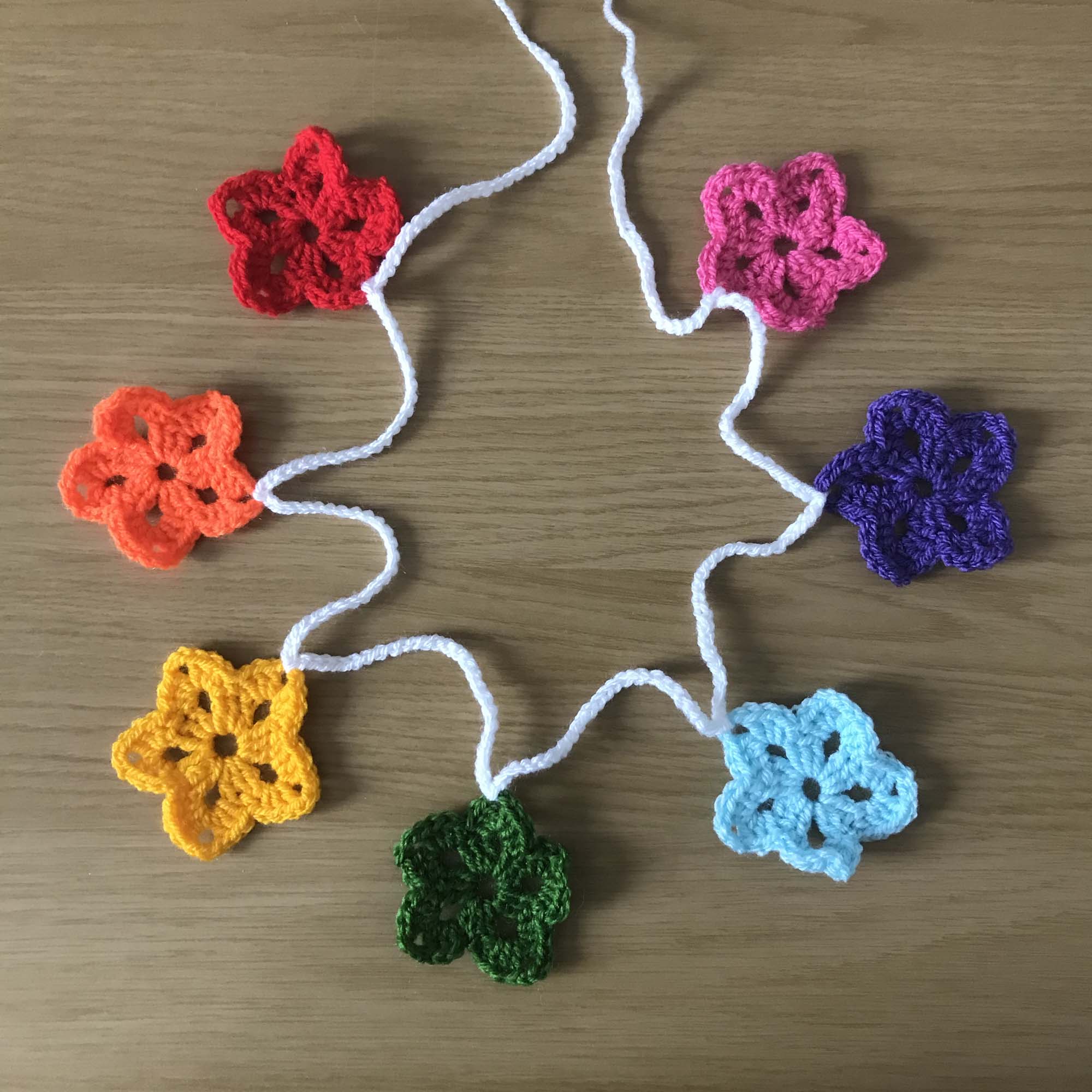 Rainbow Crochet Round Star Bunting