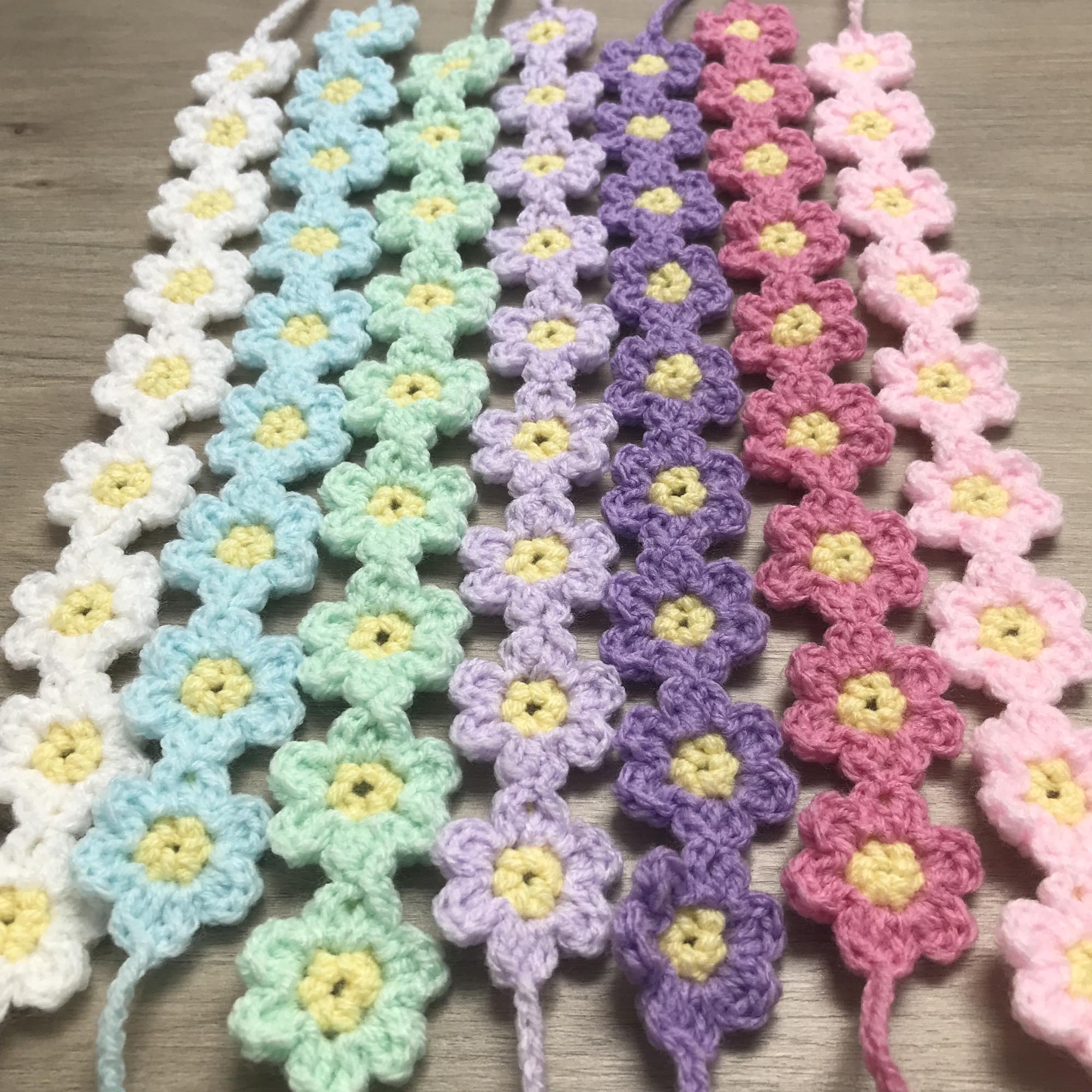 Crochet Daisy Hairbands