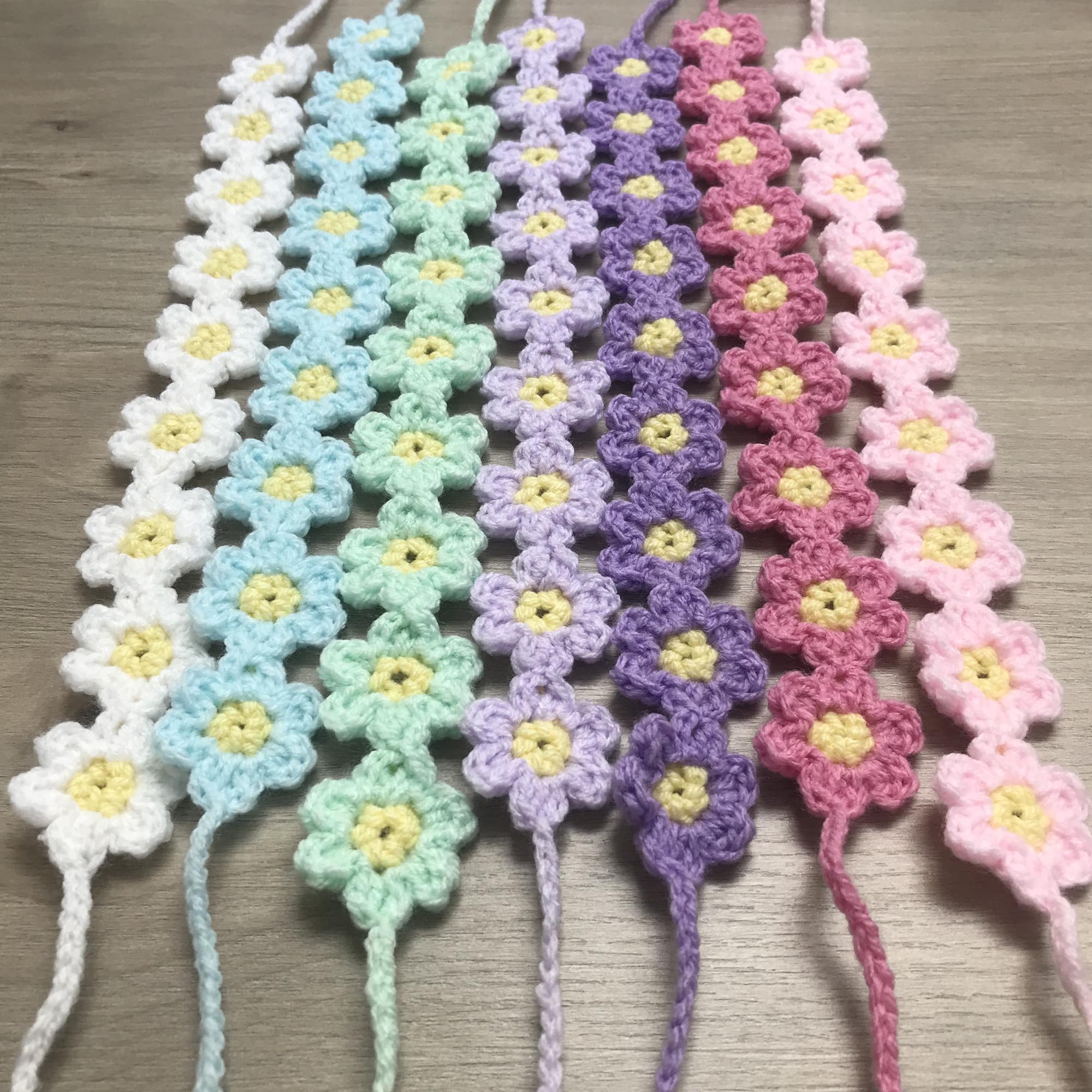 Crochet Daisy Hairbands