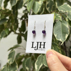 Sterling Silver Amethyst Handmade Bead Earrings
