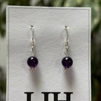 Sterling Silver Amethyst Handmade Bead Earrings