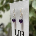 Sterling Silver Amethyst Handmade Bead Earrings